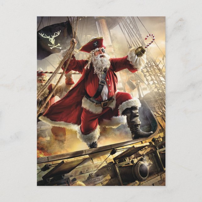 Carte Postale Pirate Père Noël (Devant)