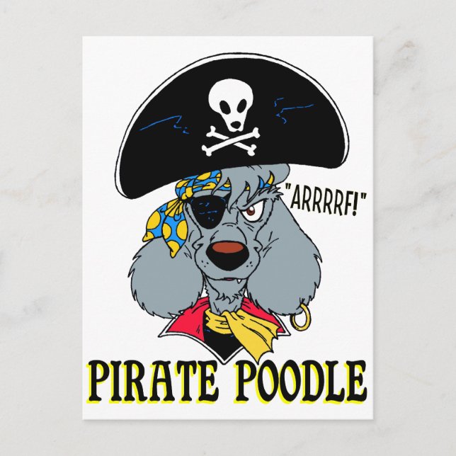 Carte Postale Pirate Poodle (Devant)