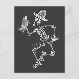 Carte Postale Pirate Skeleton Map t