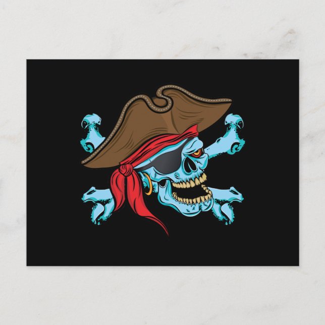 Carte Postale Pirate Skull & Crossbone (Devant)
