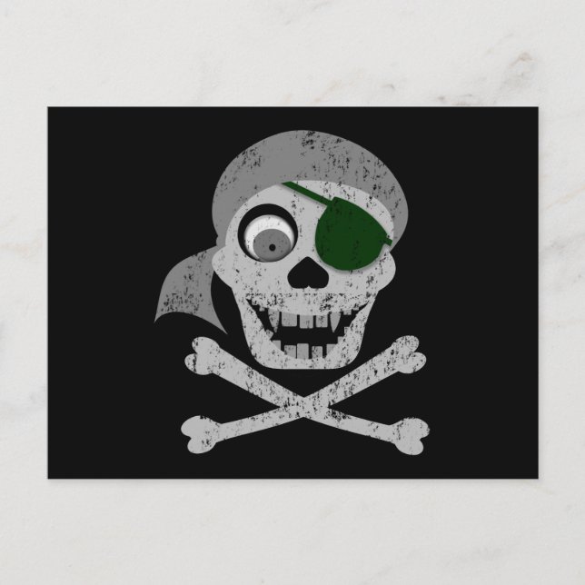Carte postale Pirate Skull & Crossbones (Devant)