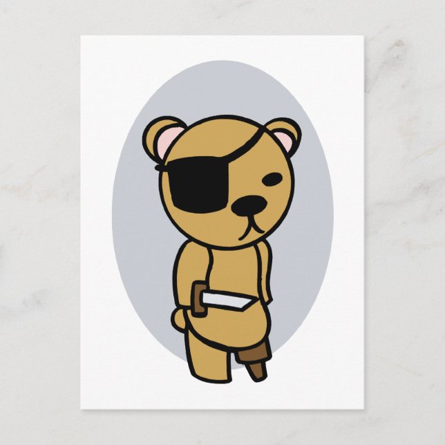 Carte Postale Pirate Teddy Bear (Devant)