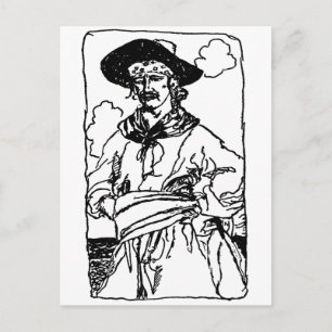 Carte Postale Pirates Anciens Croquis d'un Capitaine par Howard 