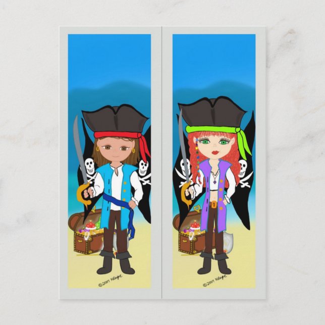 Carte Postale Pirates Bookmark on Postcard (Devant)