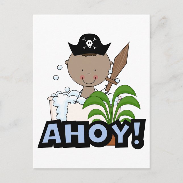 Carte Postale Pirates de baignoire - African American Boy (Devant)