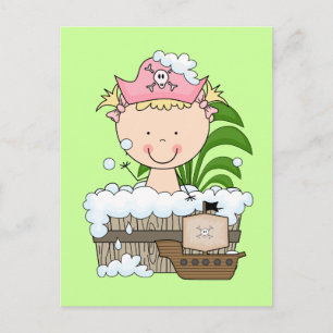 Carte Postale Pirates de baignoire - Chemises et cadeaux blonds 