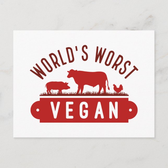 Carte Postale Pire Vegan au Monde (Devant)