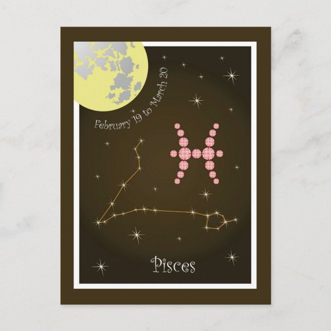 Carte Postale Pisces Février 19 tons of March 20 postcard (Devant)