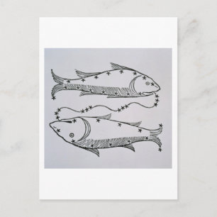 Carte Postale Pisces (the Fishes) an illustration from the 'poet