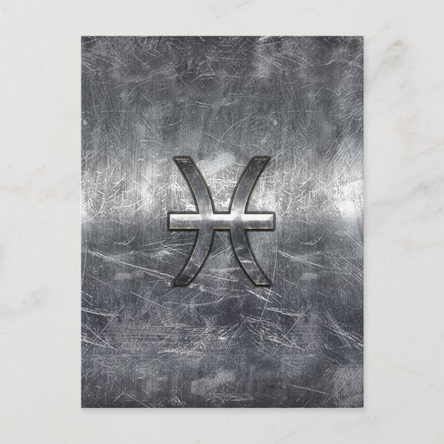 Carte Postale Pisces Zodiac Connexion Gruning acier style print (Devant)
