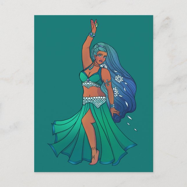 Carte Postale Pisces Zodiac ventre Danseuse Art Astrologie Déess (Devant)