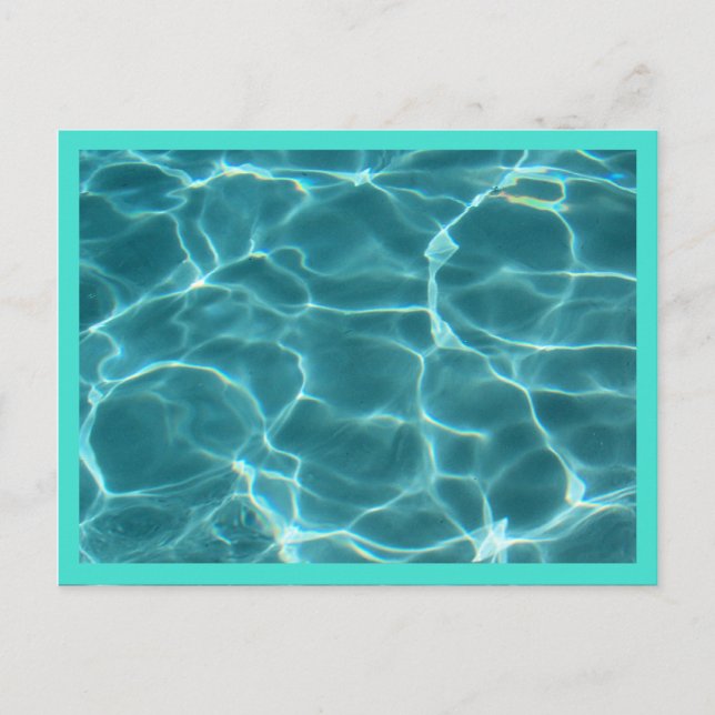 Carte Postale Piscine à bordure turquoise (Devant)