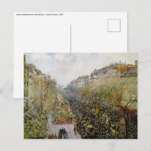 Carte Postale Pissarro - Boulevard Montmartre, Mardi Gras