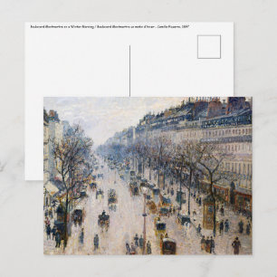 Carte Postale Pissarro - Boulevard Montmartre, Matin d'hiver