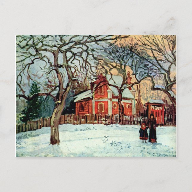 Carte Postale Pissarro : Châtaigniers, Louveciennes, Hiver (Devant)