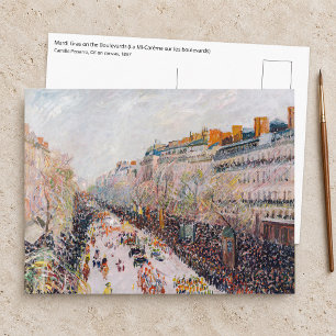 Carte Postale Pissarro - Montmartre, Mardi Gras sur le Boulevard