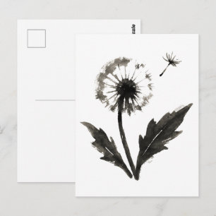 Carte Postale Pissenlit minimaliste – Conception de la nature pa
