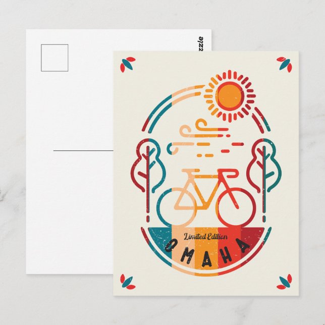 Carte Postale Piste cyclable Retro Omaha (Devant / Derrière)