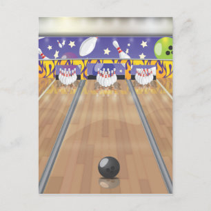 Carte Postale Piste de bowling à dix quilles