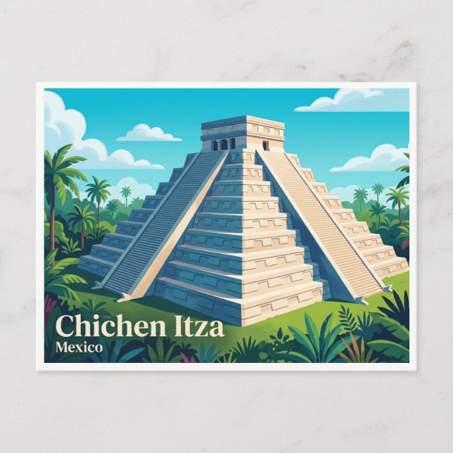 Carte Postale Piste de Chichen Itza Mexique (Devant)