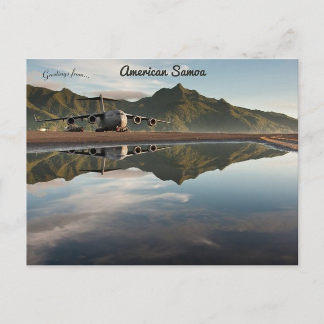 Carte Postale Piste de l'aéroport aux Samoa américaines (Devant)