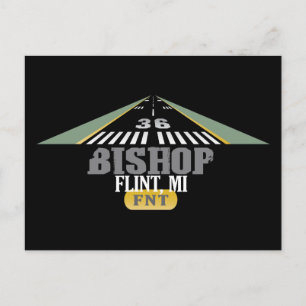 Carte Postale Piste de l'aéroport FNT de Flint, MI Bishop Airpor