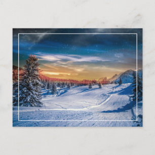 Carte Postale Piste de ski du matin de Noël