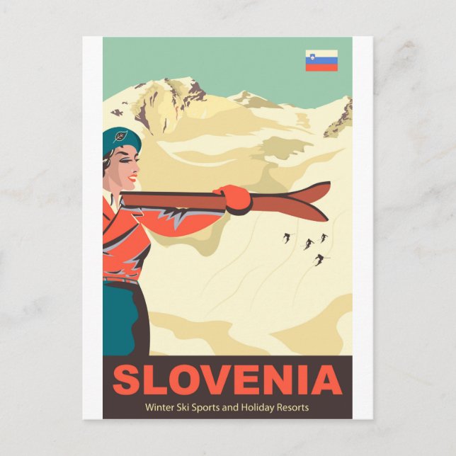 Carte Postale Pistes de ski de Slovénie (Devant)