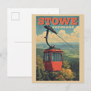 Carte Postale Pistes de ski extérieures hivernales vintage Stowe