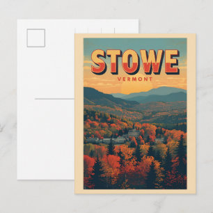 Carte Postale Pistes de ski extérieures hivernales vintage Stowe