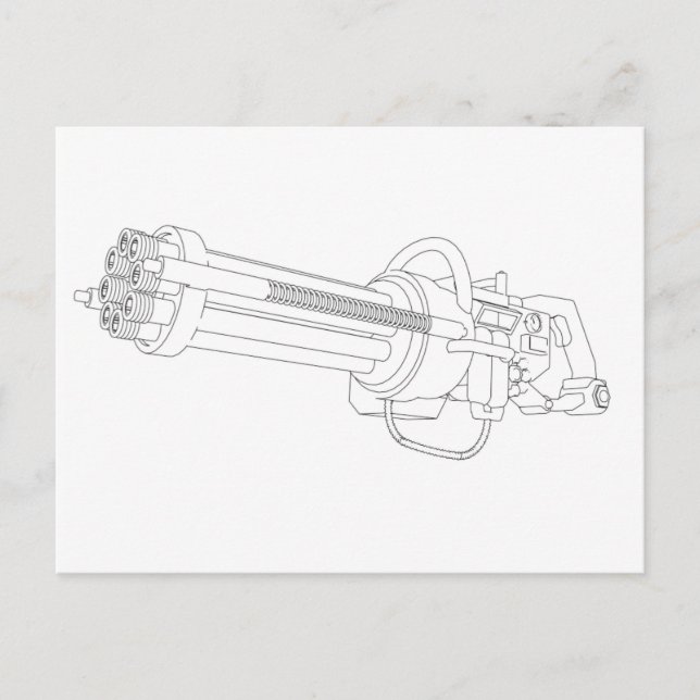 Carte Postale Pistolet à rotation Steampunk (Devant)