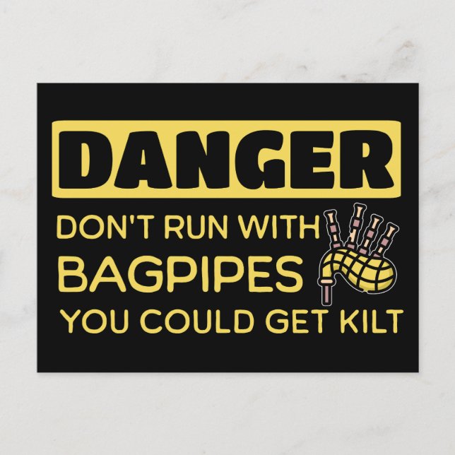 Carte Postale Pistolet Bagpipe Danger (Devant)