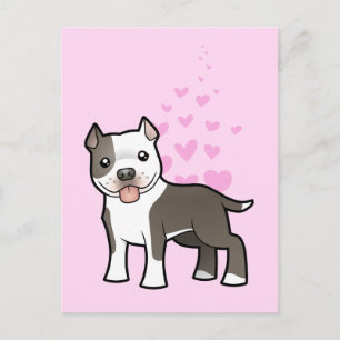 Carte Postale Pitbull / American Staffordshire Terrier Love