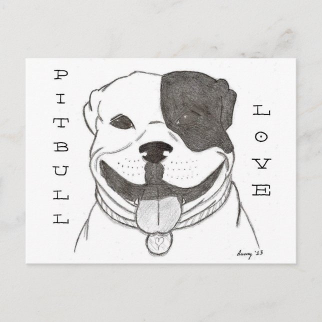 Carte postale Pitbull Love (Devant)