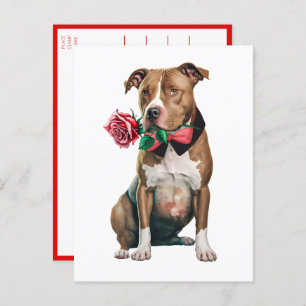 Carte Postale Pitbull Pittie Puppy Chien Mlle You Love Pit Bull