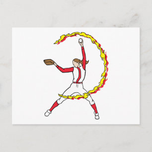 Carte Postale Pitcher de softball féminin