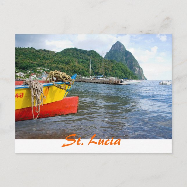 Carte Postale Pitons, Sainte-Lucie de Soufrière (Devant)