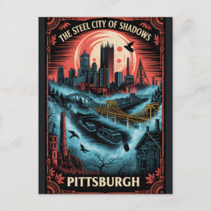 Carte Postale Pittsburgh Hanté, PA Voyage Horreur Vintage