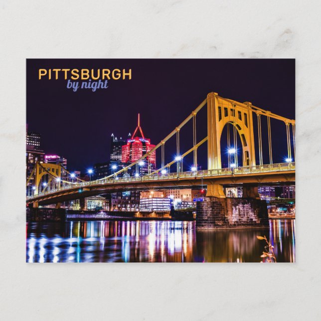 Carte Postale Pittsburgh la nuit (Devant)