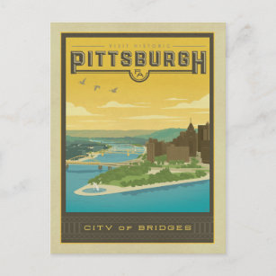Carte Postale Pittsburgh, PA - Ville des ponts