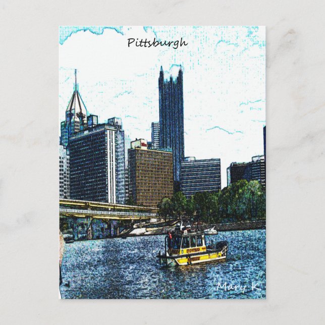 Carte Postale Pittsburgh Skyline (Devant)