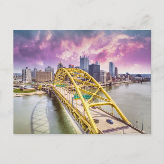 Carte Postale Pittsburgh Skyline et Fort Pitt Bridge (Devant)