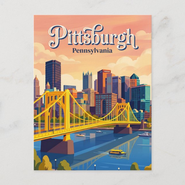 Carte Postale Pittsburgh Skyline États-Unis (Devant)