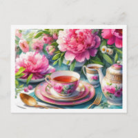 Pivoines et Floral Tea Party Tasse à thé rose
