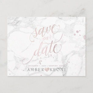 Carte Postale PixDezines Blush Pink/Marble/Save our Date