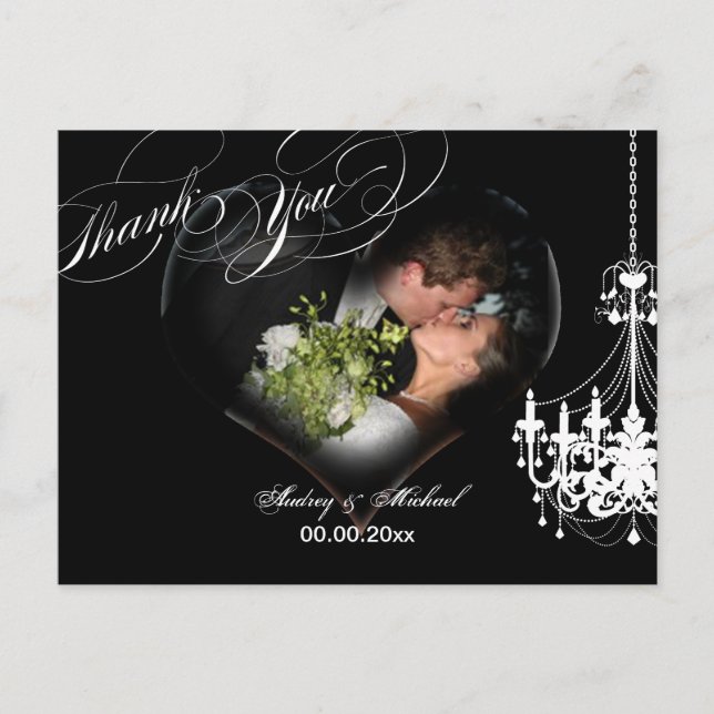 Carte Postale PixDezines Chandelier Coeur Photo Cadre/Merci (Devant)