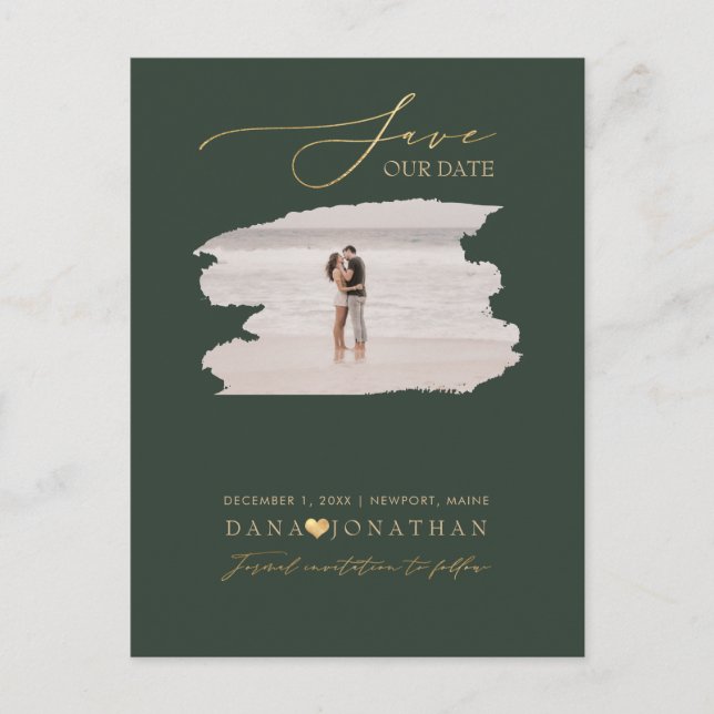 Carte Postale PixDezines Enregistrez la date Luxe Script DIY Cou (Devant)
