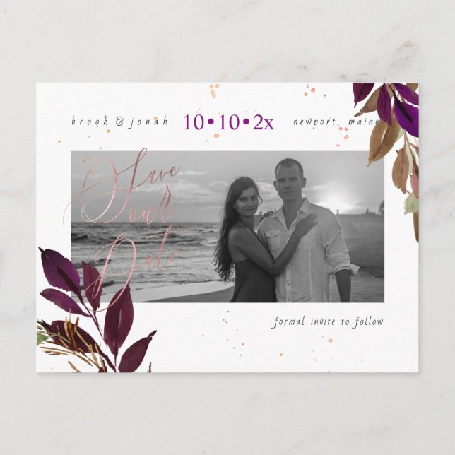 Carte Postale PixDezines Fall Foliage Enregistrer notre date (Devant)