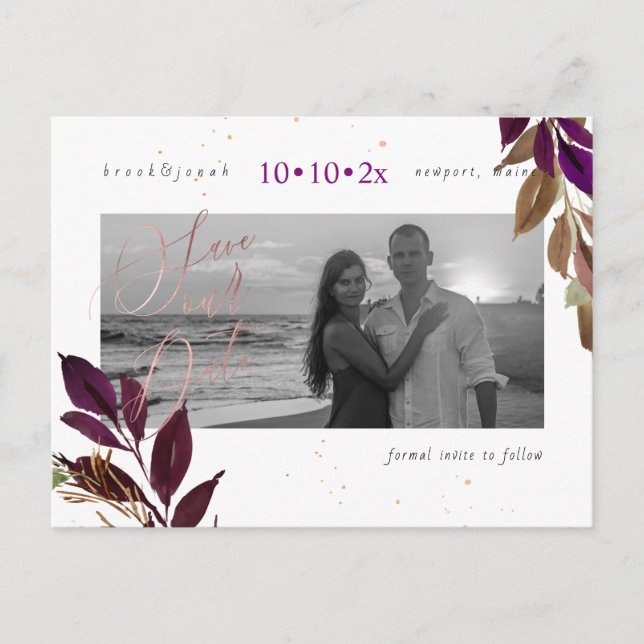 Carte Postale PixDezines Fall Foliage Enregistrer notre date (Devant)