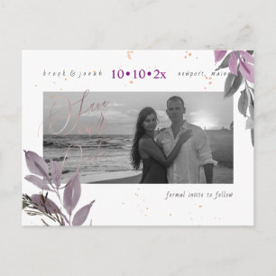 Carte Postale PixDezines Fall Foliage Save our Date Dusty Purple